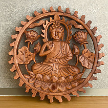 Meditující budha vyřezávaný reliéf 20cm