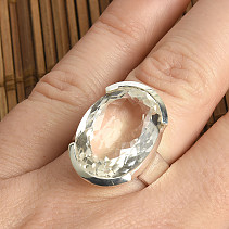 Ring with cut crystal Ag 925/1000 12.9g size 55