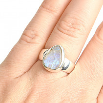 Měsíční kámen surový prsten vel. 54 Ag 925/1000 7g
