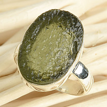 Ring with raw vltavine size 51 Ag 925/1000 4.4g