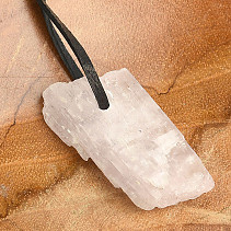 Kunzite crystal pendant on leather 8g