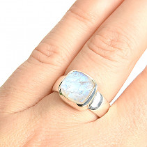 Stříbrný prsten s měsíčním kamenem surový vel. 54 Ag 925/1000 6,9g