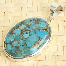 Turquoise pendant with copper 9.6g Ag 925/1000