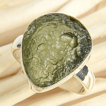 Vltavín surový prsten vel.51 Ag 925/1000 4,4g