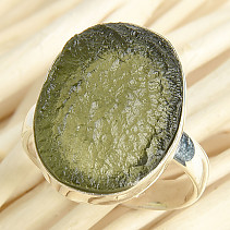 Moldavite raw ring size 56 Ag 925/1000 5.3g