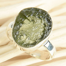 Ring with raw moldavite size 55 Ag 925/1000 4.3g