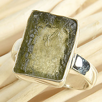 Vltavín surový prsten vel.53 Ag 925/1000 3,7g