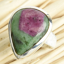 Ruby ring in zoisite Ag 925/1000 13.4g size 55