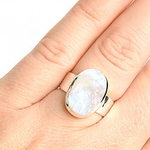 Moonstone raw ring size 54 Ag 925/1000 6.7g