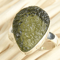 Ring with raw moldavite size 59 Ag 925/1000 5.6g