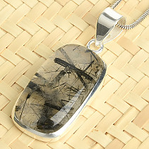 Tourmaline in crystal pendant silver Ag 925/1000 8.8g