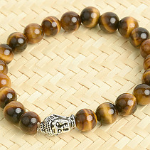 Tiger's eye bracelet beads 8mm Buddha