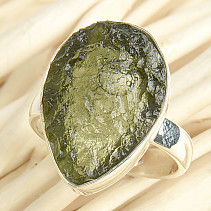 Vltavín surový prsten vel.52 Ag 925/1000 4,5g