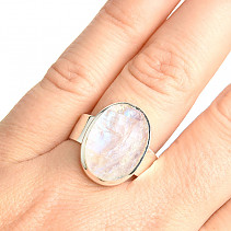 Moonstone raw ring size 59 Ag 925/1000 6.8g