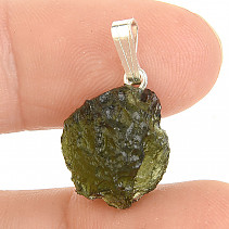 Moldavite raw pendant with handle Ag 925/1000 1.9g