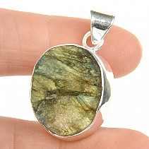 Labradorite raw pendant silver Ag 925/1000 10.4g