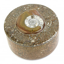 Round can with goniatite 435g