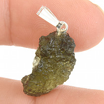 Moldavite raw pendant with handle Ag 925/1000 1.8g