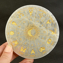 Selenite mat horoscope gold 10.5 cm