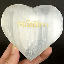 Selenite white heart with golden sweetheart approx. 420g