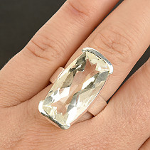 Large ring with cut crystal Ag 925/1000 14.3g size 55