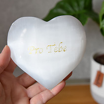 Selenite white heart with gold For You 454g