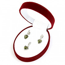 Set of earrings and pendant vltavín + zircons Ag 925/1000 + Rh