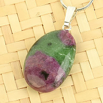 Ruby in zoisite QEX pendant handle Ag 925/1000 3.8g