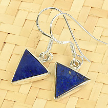 Lapis lazuli náušnice trojúhelníkové Ag 925/1000