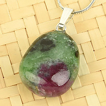 Ruby in zoisite QEX pendant handle Ag 925/1000 6.1g