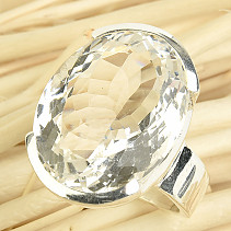 Ring with cut crystal Ag 925/1000 14.7g size 55