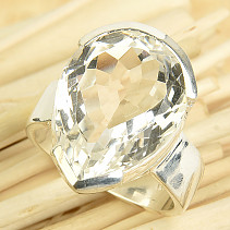 Ring with cut crystal Ag 925/1000 12.4g size 58