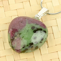Ruby in zoisite QEX pendant handle Ag 925/1000 6.2g