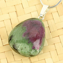 Ruby in zoisite QEX pendant handle Ag 925/1000 5.7g