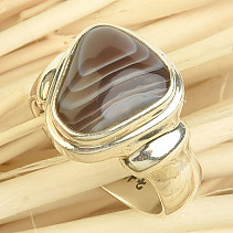 Silver ring with agate size 53 Ag 925/1000 8.1g