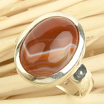 Silver ring with agate size 58 Ag 925/1000 8.3g
