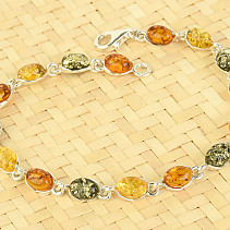 Bracelet with amber colored ovals 19.5cm Ag 925/1000 7.3g