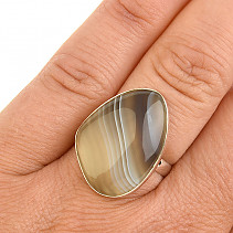 Achátový prsten stříbro Ag 925/1000 5,8g vel.57