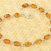 Bracelet with oval amber 19.5cm Ag 925/1000 7.3g