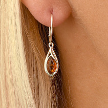 Amber silver earrings Ag 925/1000