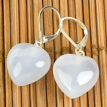 Chalcedony heart earrings Ag 925/1000
