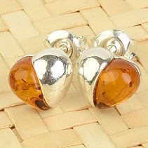 Amber heart earrings Ag 925/1000