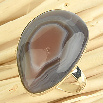 Silver ring with agate size 58 Ag 925/1000 5.9g