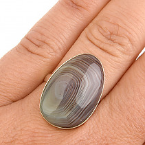 Stříbrný prsten s achátem vel.57 Ag 925/1000 6,6g