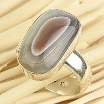Stříbrný prsten s achátem vel.55 Ag 925/1000 7,7g