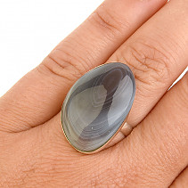 Achát prsten stříbrný vel.55 Ag 925/1000 7,2g