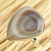 Agate ring silver Ag 925/1000 5.8g size 57