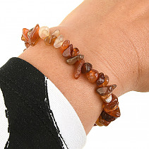 Agate red bracelet chopped shapes
