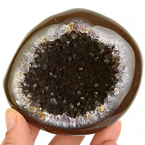 Agate geode with amethyst 370g