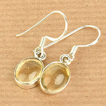 Oval silver earrings with citrine Ag 925/1000 2.5g